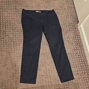 Cotton navy ankle pants